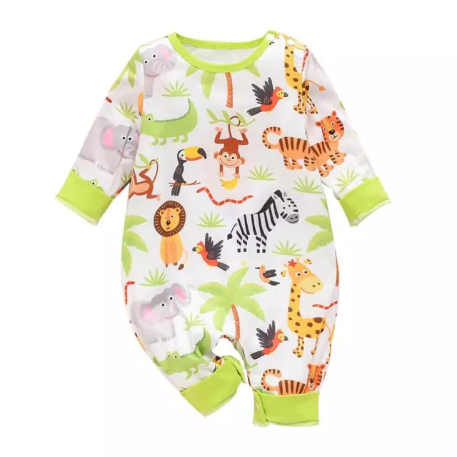 fr Spring Autumn Baby Toddle Boy Romper Long-Sleeve Clothes Cartoon Animal Jumps