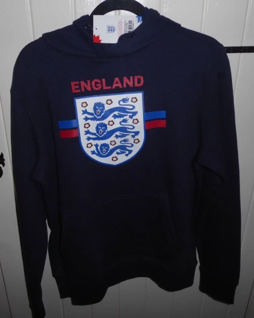 England Football Men's MEDIUM NAVY BLUE Hoodie FA OFFICIAL BNWT PIT TO PIT 44