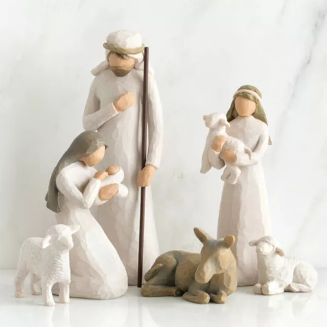 6Pcs Nativity Figures Set Statue for Home Hand Painted Decor Christmas Gift