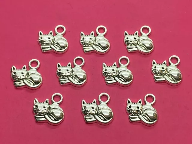 Tibetan Silver Cat Charms - Choose Design from drop down list