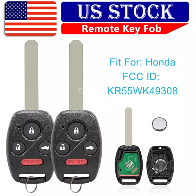 2 For Honda Accord Sedan 2008 2009 2010 2011 2012 Keyless Remote Car Key Fob