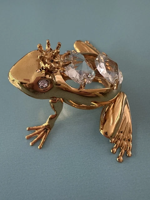 NEW Chrystal Gold Frog Spectra Crystals (Trademark For Swarovski)