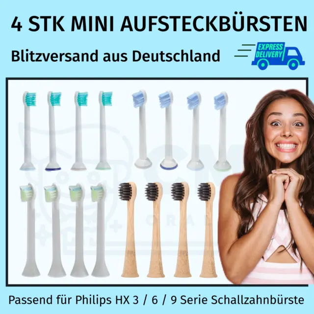 4 MINI spazzole di ricambio per spazzole a innesto Philips Sonicare - scelta modello