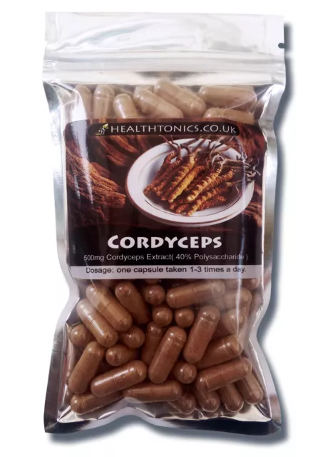 Cordyceps, Mushroom Extract (8:1 equivalent to 4,000mg ), Vegan Capsules