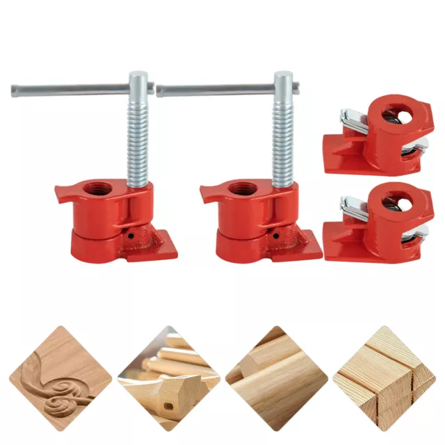 2Pcs 1/2" Pipe Clamp Jaws Vise Fixture Set Woodworking Frame Tool Kit Heavy Duty