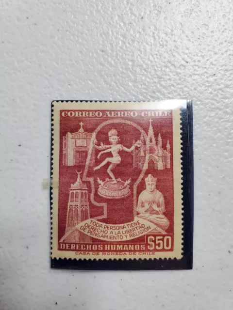 Correos Aereo Chile Derechos Humanos $50 Postage Stamp 06/280