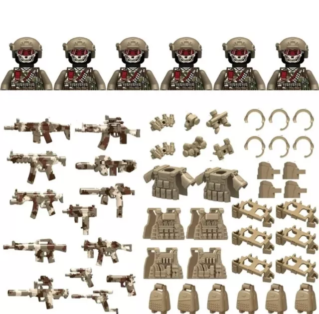 Custom Military Toy Figures and Accessories Set of 6 NEW RARE US SHIPPING