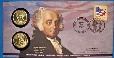2007 John Adams Presidential $1 Coin First Day Cover Set P22 Mint Sealed