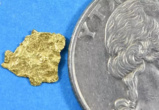 PURE GOLD NUGGET ALASKAN YUKON BC NATURAL SMALL ROCK GENUINE RAW FINE 22k .2g 2