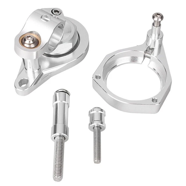1x Kit staffa di montaggio ammortizzatore sterzo per BMW S1000RR 2010-2013 2011 12 argento