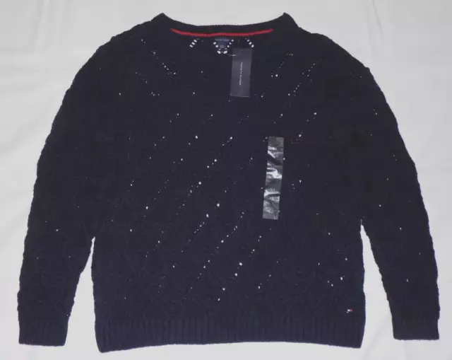 Tommy Hilfiger Women's Crew Neck Sweater New Master Navy XL NWT