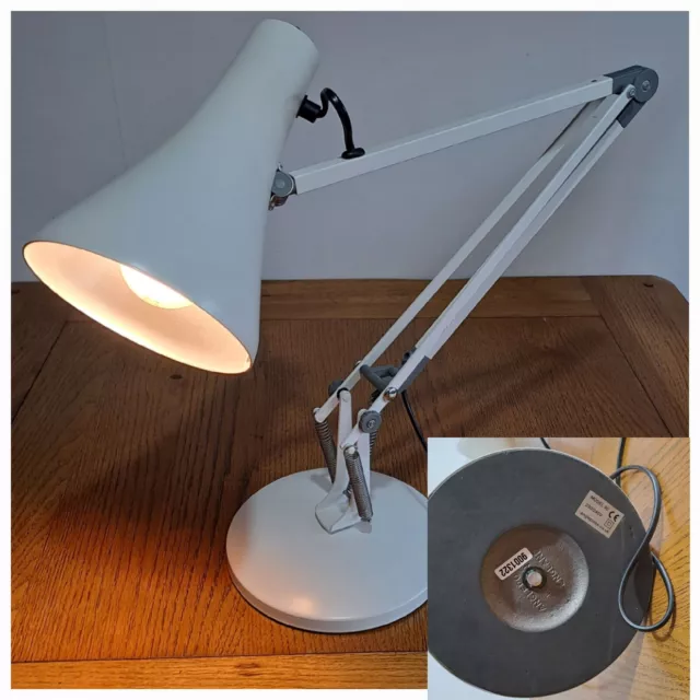 Vintage Iconic Anglepoise White Desk Work Lamp Model Apex 90 Made in England VGC