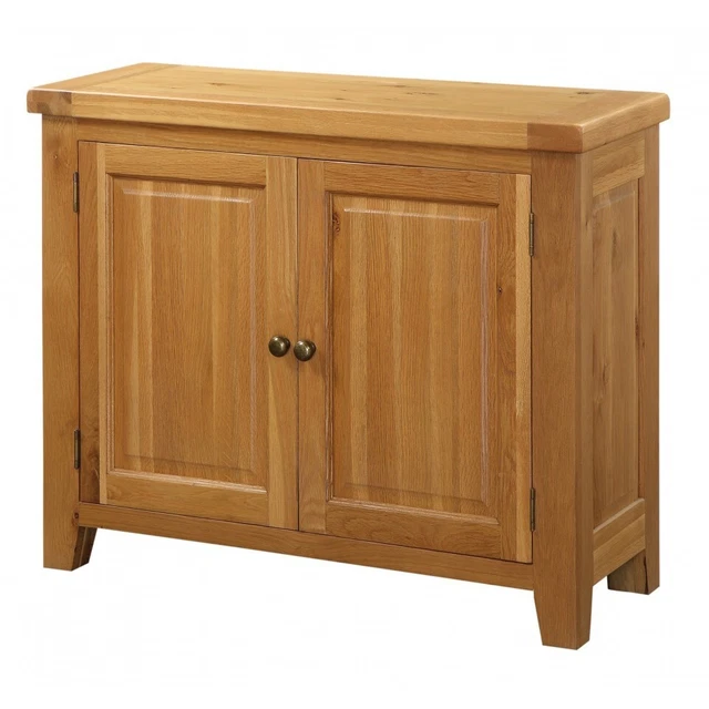 Piccolo Armadio Credenza Armadio 2 Porte Porta Portaoggetti Organizzatore Ghianda Rovere Massello