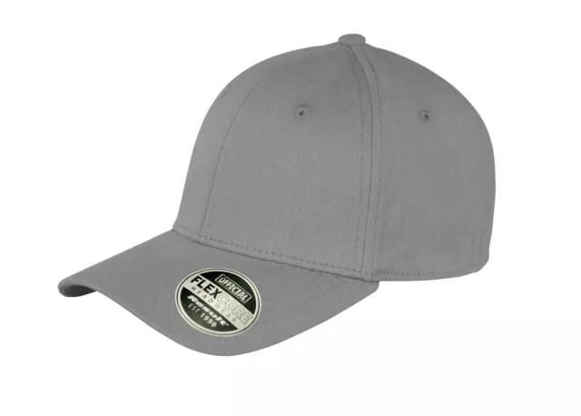 New Unisex Plain Grey Flexible Fit Flex Core Cotton Fitted Baseball Cap 3