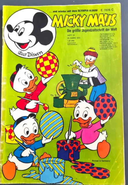 Micky Maus Comic Heft Nr.13 mit SB+GS 1972 (207