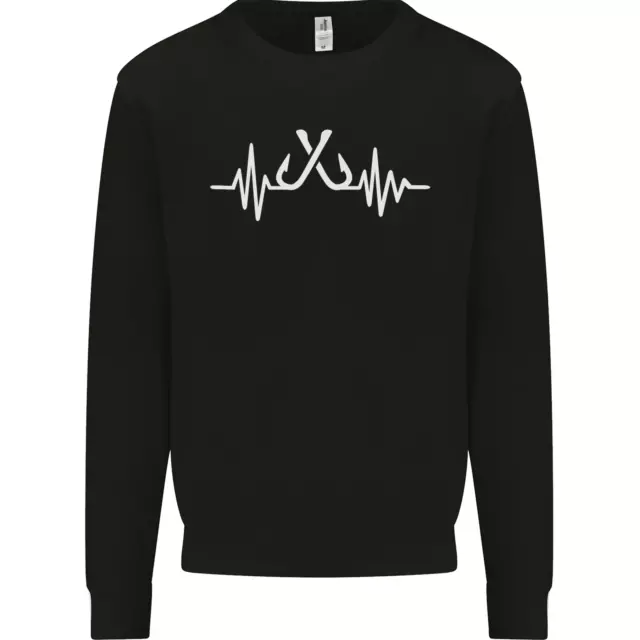 Felpa maglione bambini Pulse Fishing divertente pescatore ECG