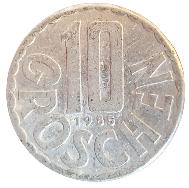 Remarkable 1955 Austria 10 Groschen Coin - Second Republic Era