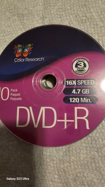 New Color Research DVD+R 10-Pack - 10-Pack, 16X, 120 mins, 4.7GB