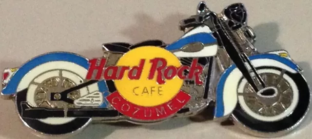 Hard Rock Cafe COZUMEL 1998 Motorcycle PIN Blue & White Fenders & Tank HRC #2095