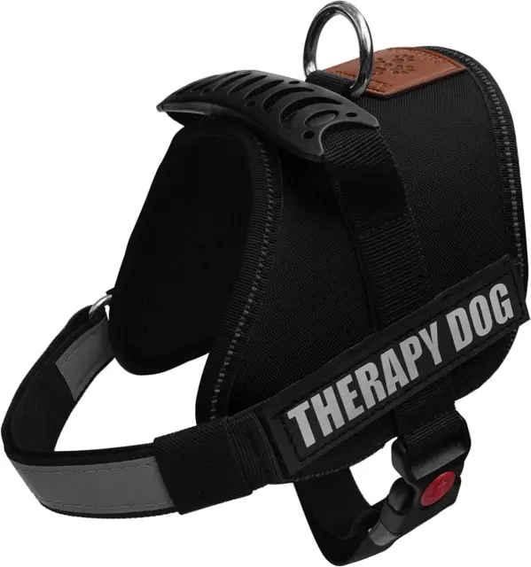 Reflective Therapy Dog Vest Harness, Woven Polyester & Nylon, Adjustable Service