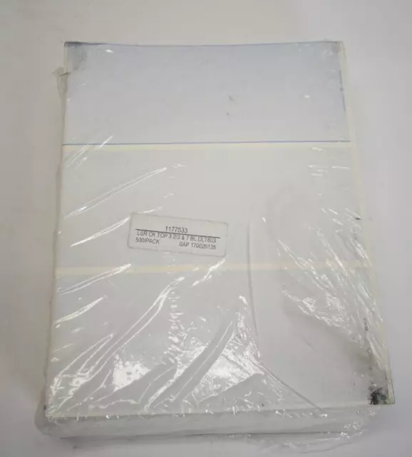 DLT803 Laser Top Check With 3-2/3 & 7 Perforated Blank Check 8-1/2" x 11" 500pk