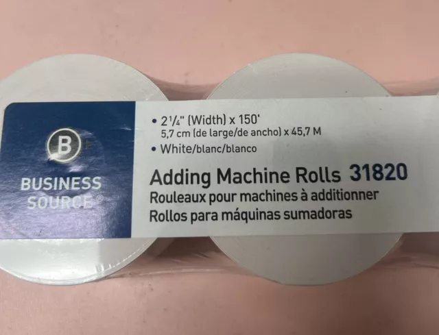 3-Rolls 2 1/4” (wide) x 150’ Register Tape Paper for Adding Machine