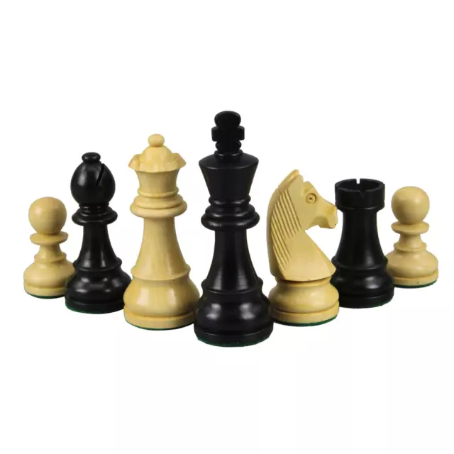 Ebonised German Staunton Chess Pieces 3 Inch
