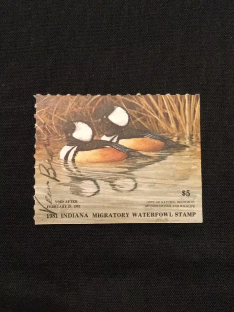 Indiana Duck Stamps #4, 5, and 6 Used  1979, 80, and 81