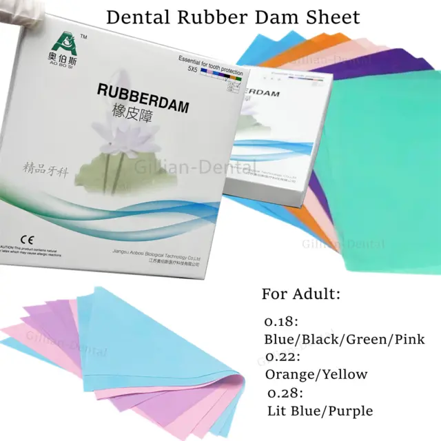 36Pcs/Box Dental Adult Natural Rubber Latex Non Sterile Rubber Dam Sheet