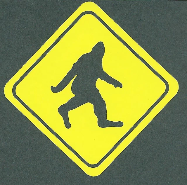 BIGFOOT SASQUATCH Crossing Xing Sign Sticker Small Funny Squatchin Car Truck