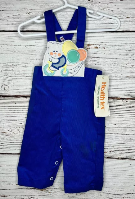 Vintage 80’s Healthtex Baby Corduroy Overalls Teddy Bear USA 6 Months NWT