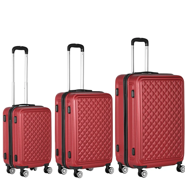 3 Pc Luggage Set Carry On, Checked Suitcase, Hardshell Spinner Suitcase TSA Lock