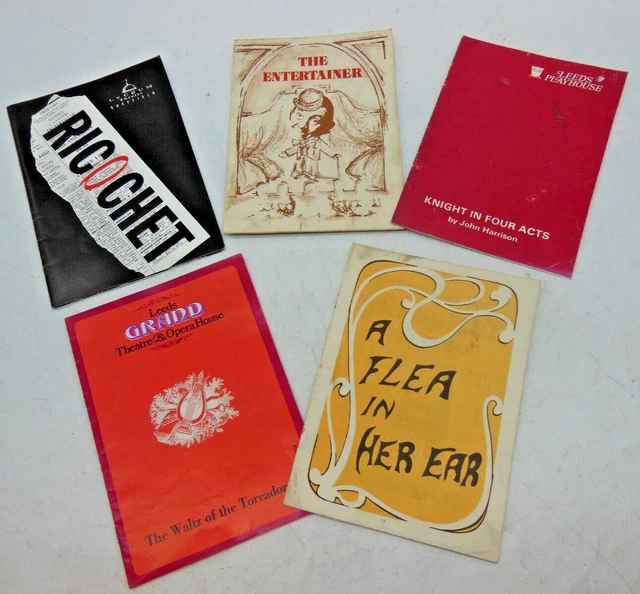 VINTAGE THEATRE & CONCERT PROGRAMMES x 5 Leeds & Sheffield 70s & 90s Preloved
