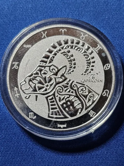 2022 Tokelau 1 oz .999 Silver $5 Zodiac Series: Capricorn, in Capsule