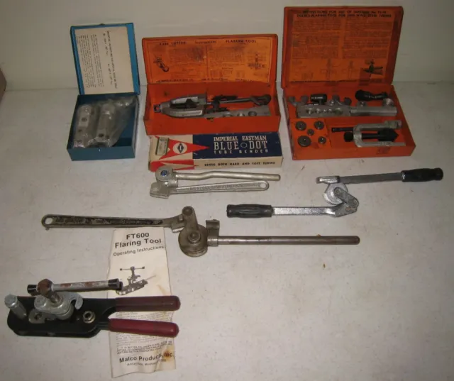 Vintage Lot Imperial Malco Flaring Swaging Tool Kit Sets Tube Bending Cutter