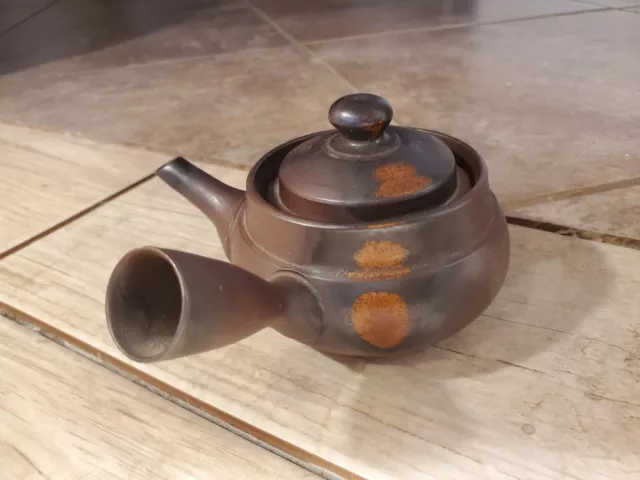 Vintage Japanese Clay Teapot Kyusu Side Handle Pottery Ceramic