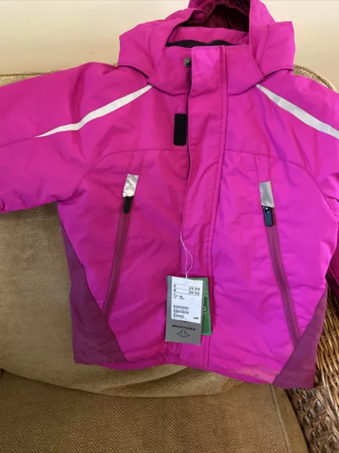 Girls H&M Age 2-3 Years Pink Coat Jacket Ski Snowbard New