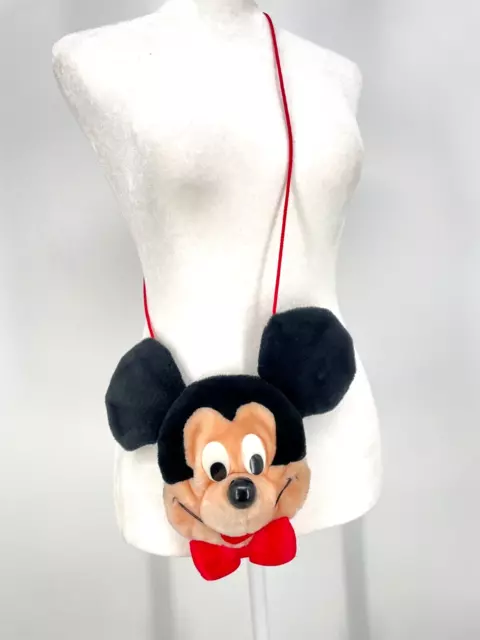Mickey's Pals vintage Plush Mickey Face Child's Purse Disney HandBag crossbody