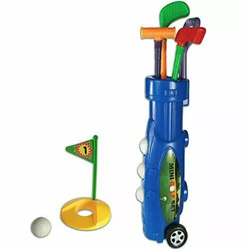 KandyToys Childs Junior Golf Caddy Set BallsTrolley Garden Game