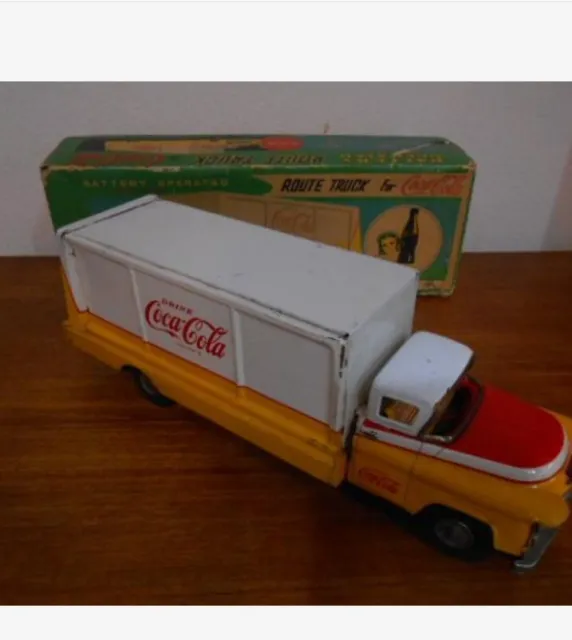 Allen Haddock Co. tin toy Coca-Cola route truck 1960s Japan W/Box F/S FEDEX