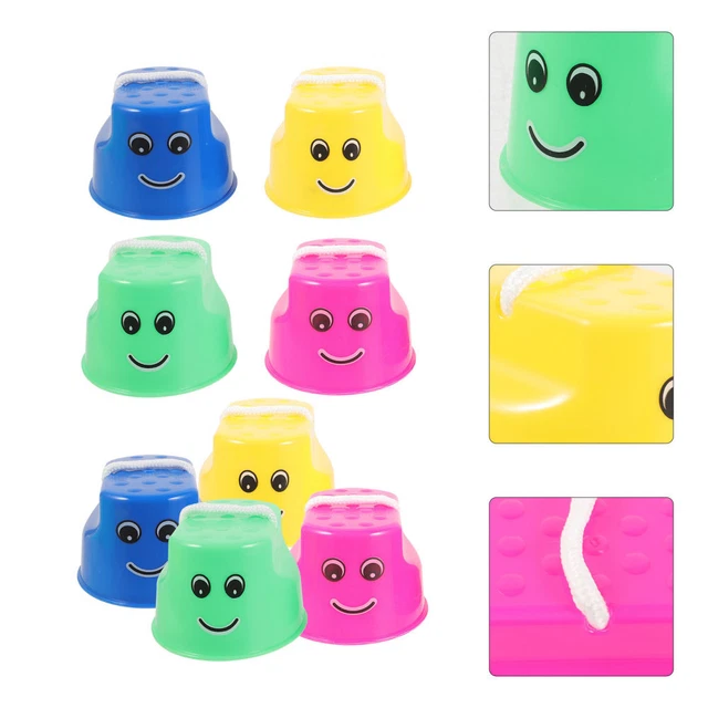 24 Pcs Plastic Stilts Colorful Pail Bucket Sports Toddler Bulk