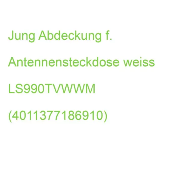 Jung Abdeckung f. Antennensteckdose weiss LS990TVWWM (4011377186910)