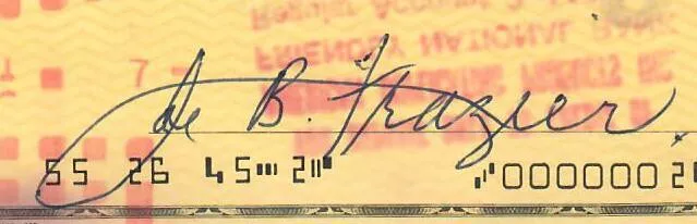 Joe Frazier Boxing Champ Signed/Autographed 1977 Bank Check COA 2