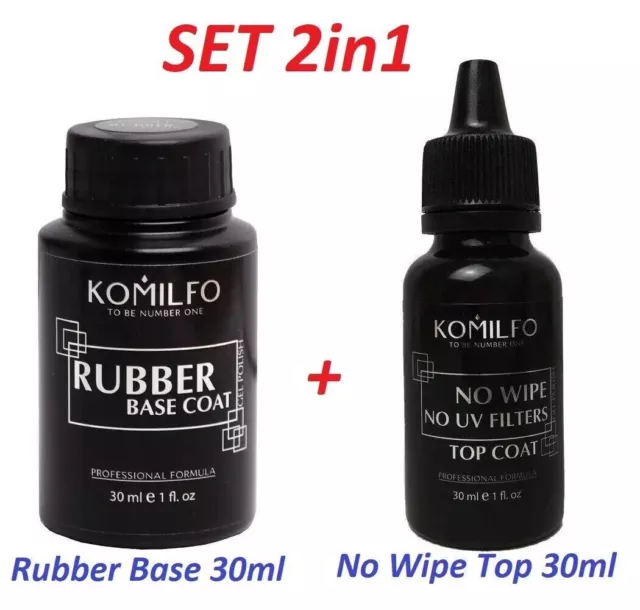 SET! Komilfo Rubber Base 30ml + Top No Wipe 30ml LED / UV