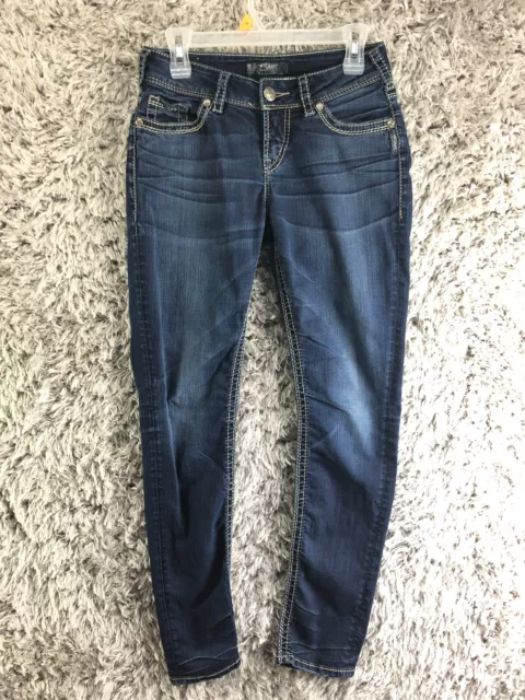 Silver Jeans Suki Mid Rise Skinny Womens Size 27x31 Blue Denim Jeans