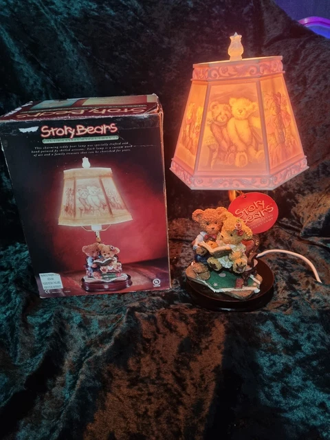 Lampada notturna vintage Storybears fatta a mano accento nuova in scatola!!