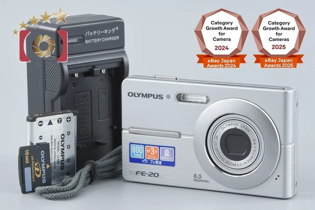 OLYMPUS CAMEDIA FE-20 Silver 8.0 MP Digital Camera w/ Box from