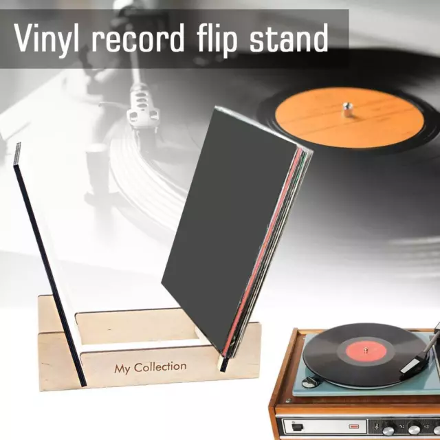 Vinyl Record Holder Display Flip Rack Album Storage Stand for Home Office ◇▲