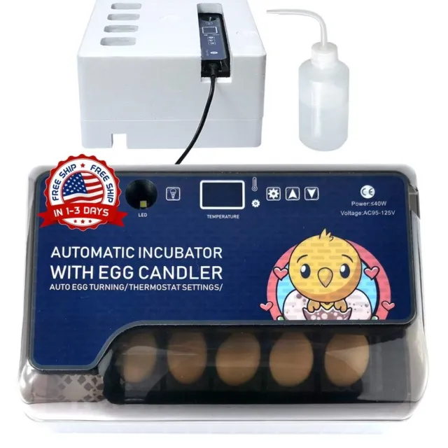 Incubadora De Huevos Para 35 Huevos Facil Funcionamiento Controles Digitales NEW