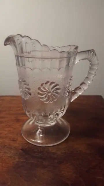 Antique EAPG U.S. Glass Pressed Glass Roman Rosette Creamer Cream Pitcher